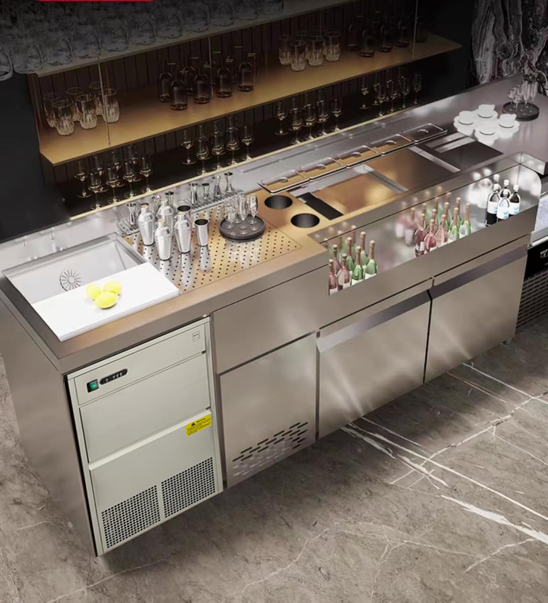 METRO Professional Eiswürfelmachine GIM1026B, Edelstahl, 42 x 51.4 x 65.5 cm, 170 W, silber (60.4 x