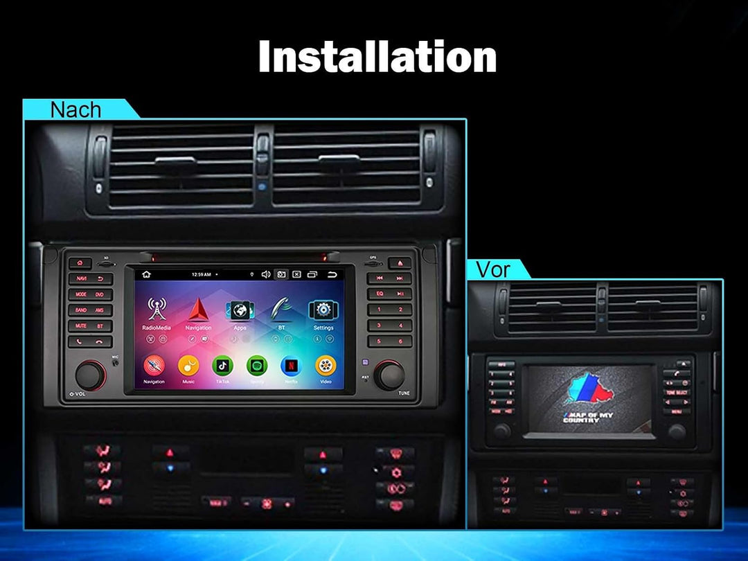 Erisin Android 14 4GB RAM+64GB ROM 8-Kern DVD Autoradio GPS Navi für BMW 5er E39 M5 7 Zoll Touchscre