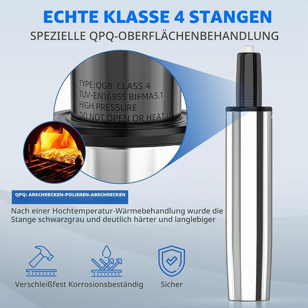 WEWILL Gasdruckfeder Bürostuhl, Belastbar bis 500kg-Höhenverstellbarer Gasdruck Dämpfer für Drehstüh