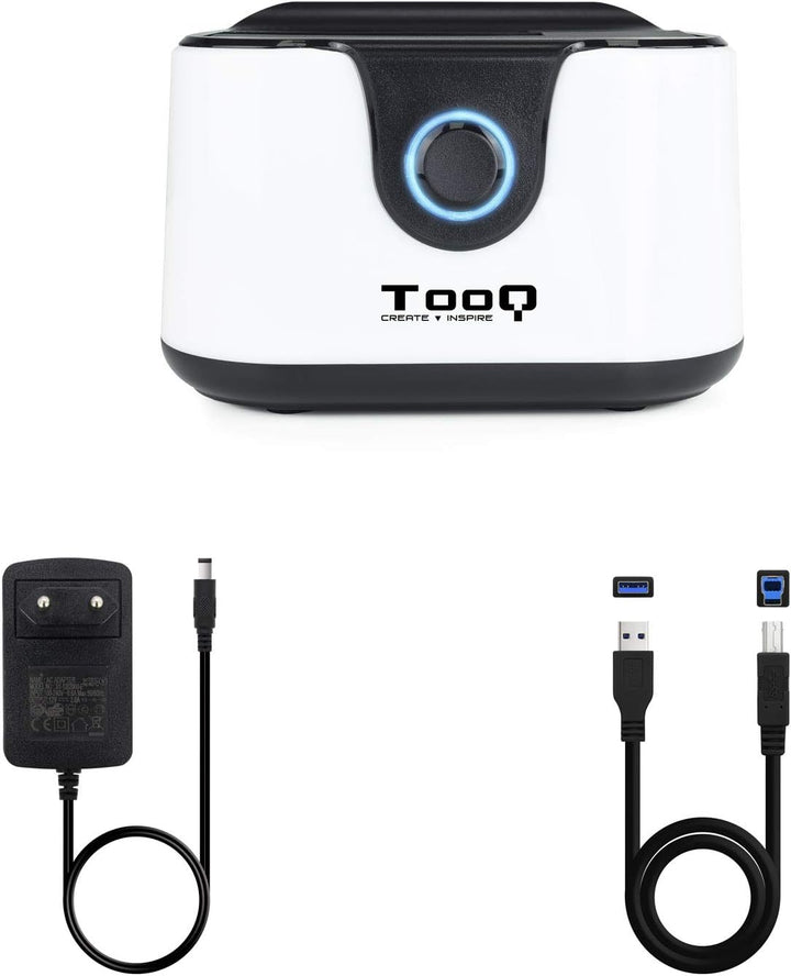 TooQ TQDS-802BW - Dockingstation Anschlussbasis mit doppeltem SATA Schacht für 2,5 und 3,5 Zoll Lauf