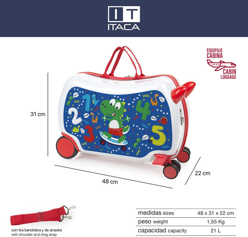 ITACA - Kinderkoffer Mädchen & Jungen: Zum Draufsitzen, Kindergepäck, Kindertrolley - Reisebegleiter