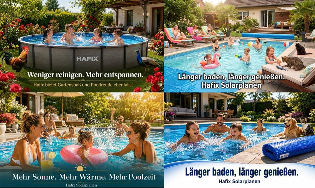 HAFIX® Solarplane Cover für runde Pools Ø 305 cm - Planengrösse Ø 290cm - Poolplane Solarpoolheizer