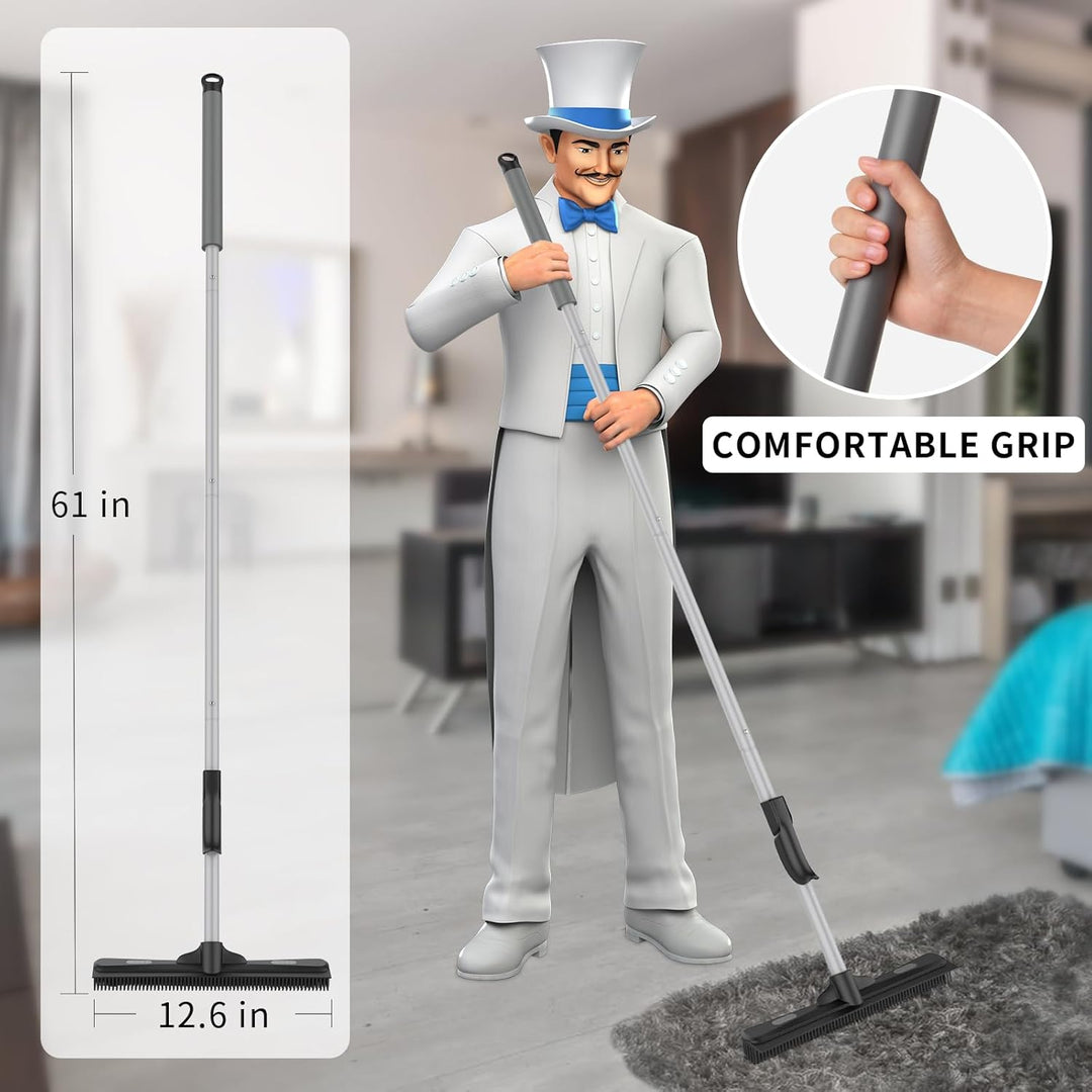 MR.SIGA Gummibesen zur Entfernung von Tierhaaren mit integriertem Abzieher, 3-in-1-Bodenbürste für T