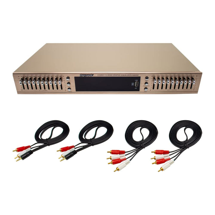 Toplionace EQ665 Stereo Equalizer, 220V Hifi Home EQ Equalizer Dual-10 BAND-Stereo Höhen Alt Bass Re
