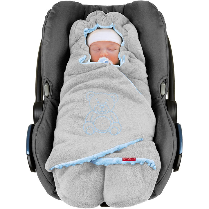 ByBoom Baby Winter-Einschlagdecke "Das Original mit dem Bären", Universal für Babyschale, Autositz,