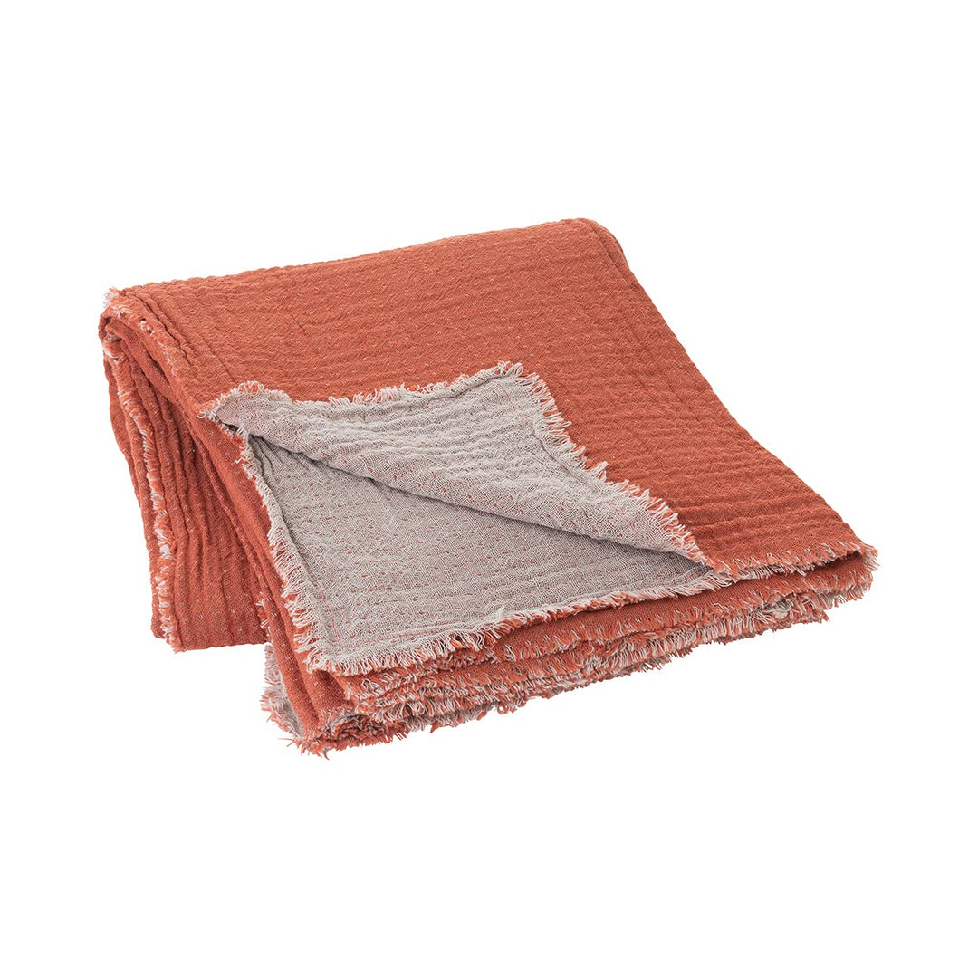 blomus Decke Double, Wolldecke, Sofadecke, Kuscheldecke, Baumwolle, Rustic Brown, 130 x 200 cm, 6653