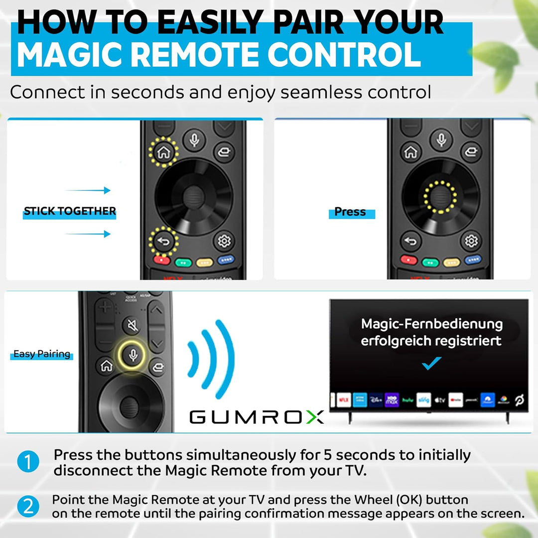 Magic Fernbedienung für LG Fernseher, Ersatz für Original Remote MR20GA MR21GA MR22GA MR23GA, Passen