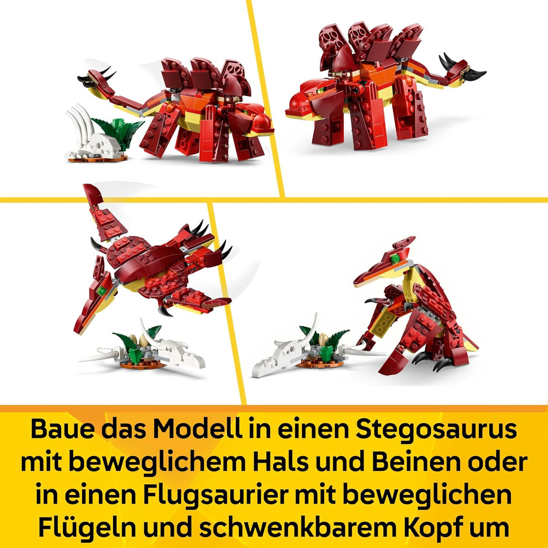 LEGO Creator 3-in-1-Set Wilder Dinosaurier - Dino Spielzeug für Kinder - Dinosaurier Modellbau Bause