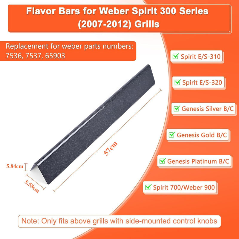 GFTIME 57cm Flavorizer Bars 7537 für Weber Spirit E310/320 (2007-2012 mit seitlichen Brennerknöpfen)