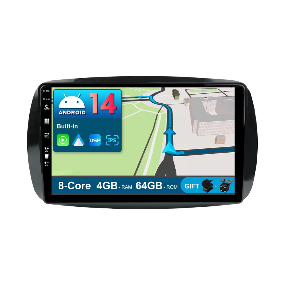 JOYX Android 13 IPS Autoradio Passt für Mercedes-Benz Smart (2014-2020) - 4G+64G - Eingebaut DSP/Car