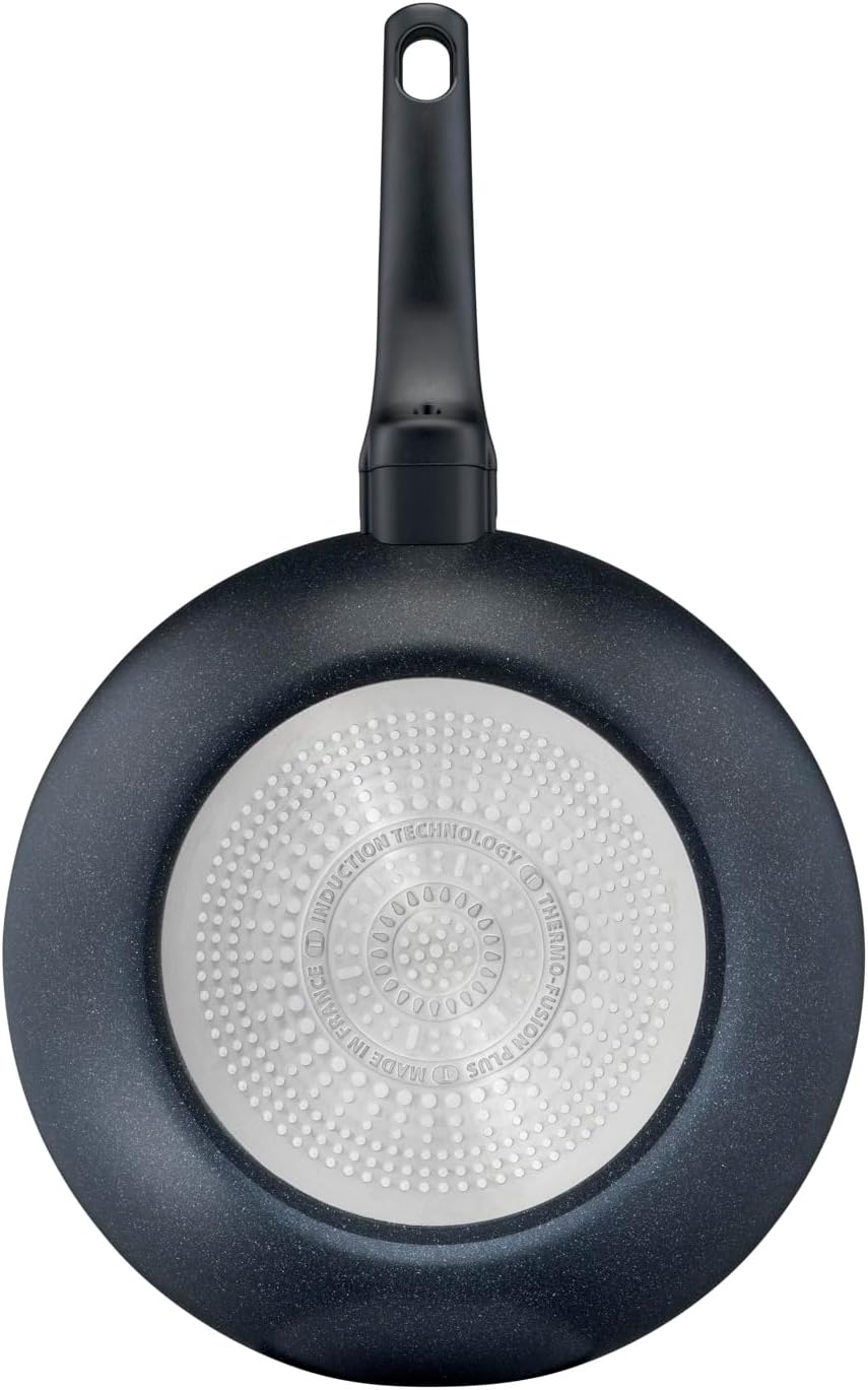 Tefal G28119 Black Stone Wokpfanne 28 cm | Mineralia+ Antihaftversiegelung | sicher | Thermo-Signal