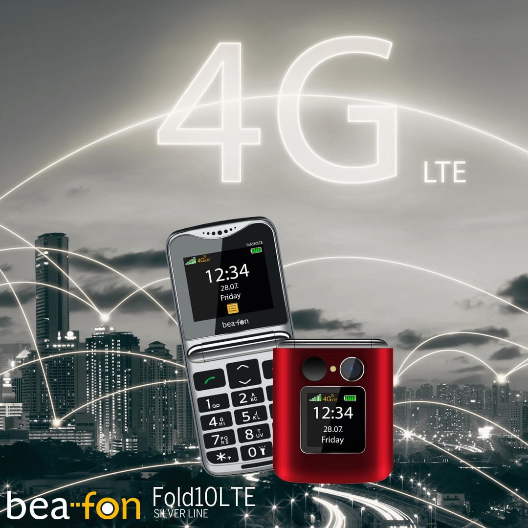 Beafon, Fold10 LTE, Klapphandy, SOS Notruftaste, XL Farbinnendisplay2,2 (5,58cm), XL Farbaussendispa