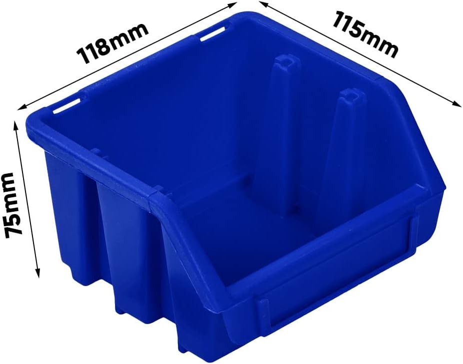 PAFEN Stapelboxen Set – 20x Stapelbox für Werkzeugwand 115 x 75 x 118 mm – Sichtbox Stapelkasten Sta