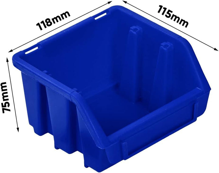 PAFEN Stapelboxen Set – 20x Stapelbox für Werkzeugwand 115 x 75 x 118 mm – Sichtbox Stapelkasten Sta