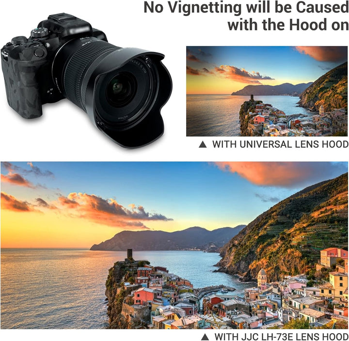 JJC EW-73E Bajonett Kamera Gegenlichtblende für Canon RF 15–30 mm F4.5–6.3 is STM Objektiv, Umkehrba