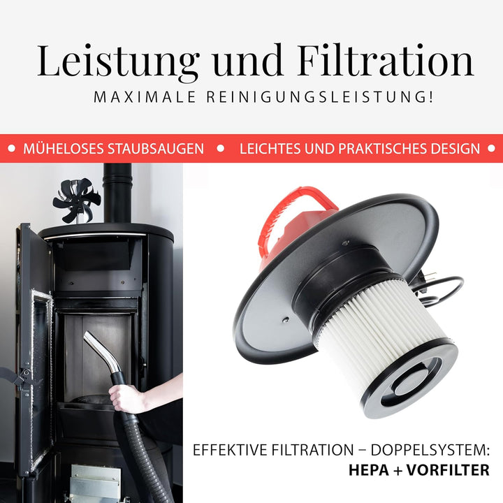 Kaminer Aschesauger Feinstaubsauger Ofen 15L 1200W HEPA Filter DualFilter 1170