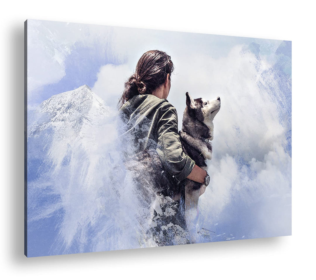 deyoli edler Husky Format: 80x60 als Leinwand, Motiv fertig gerahmt auf Echtholzrahmen, Hochwertiger