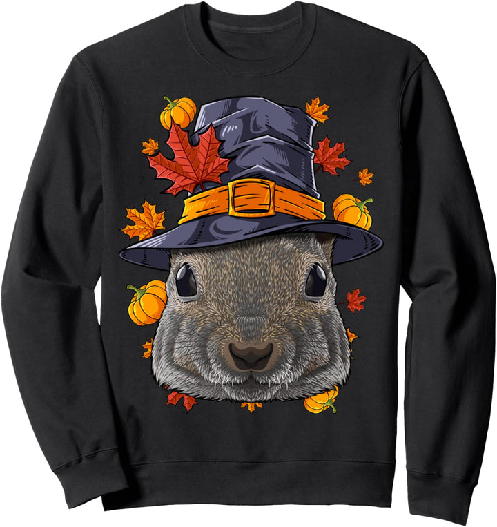 Erntedankfest Eichhörnchen Pilgrim Kostüm Herbst Sweatshirt