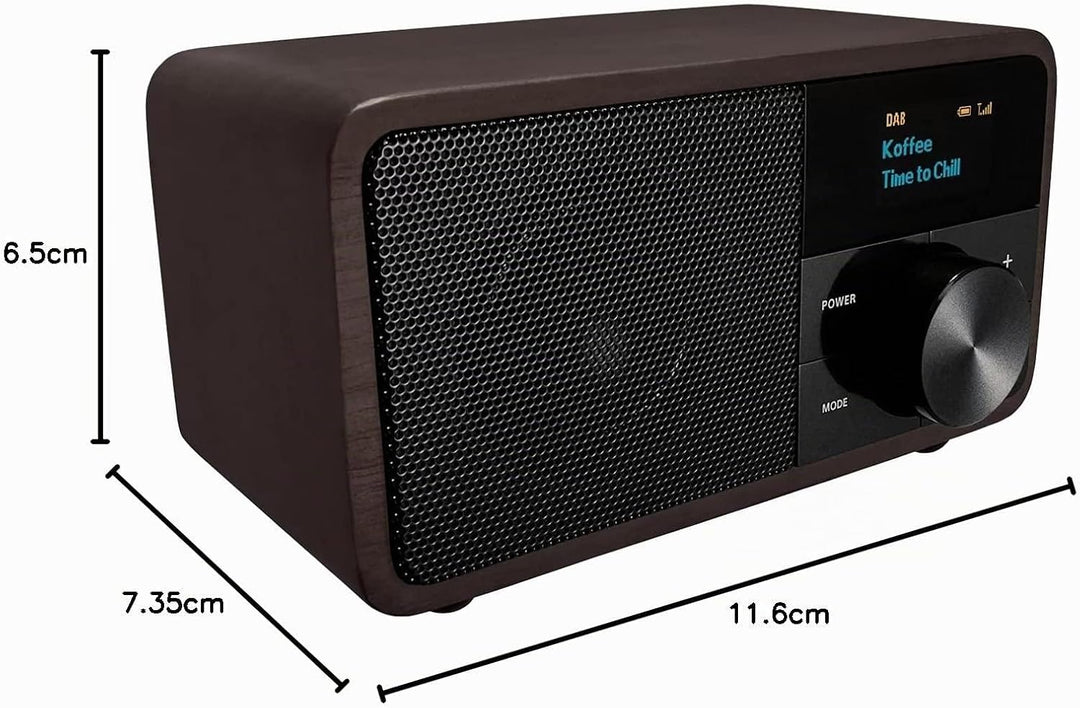 Sangean DDR-7 Genuine DAB+ Radio - FM/UKW Radio - Bluetooth Streaming - OLED Display - Micro USB Ans