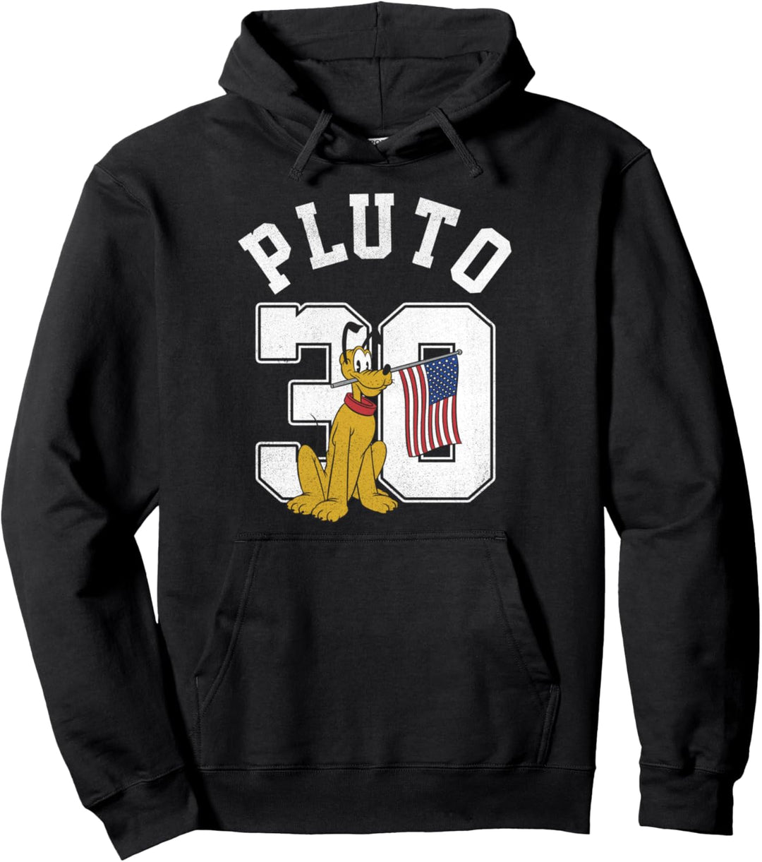 Disney Mickey And Friends Pluto American Flag Collegiate Pullover Hoodie