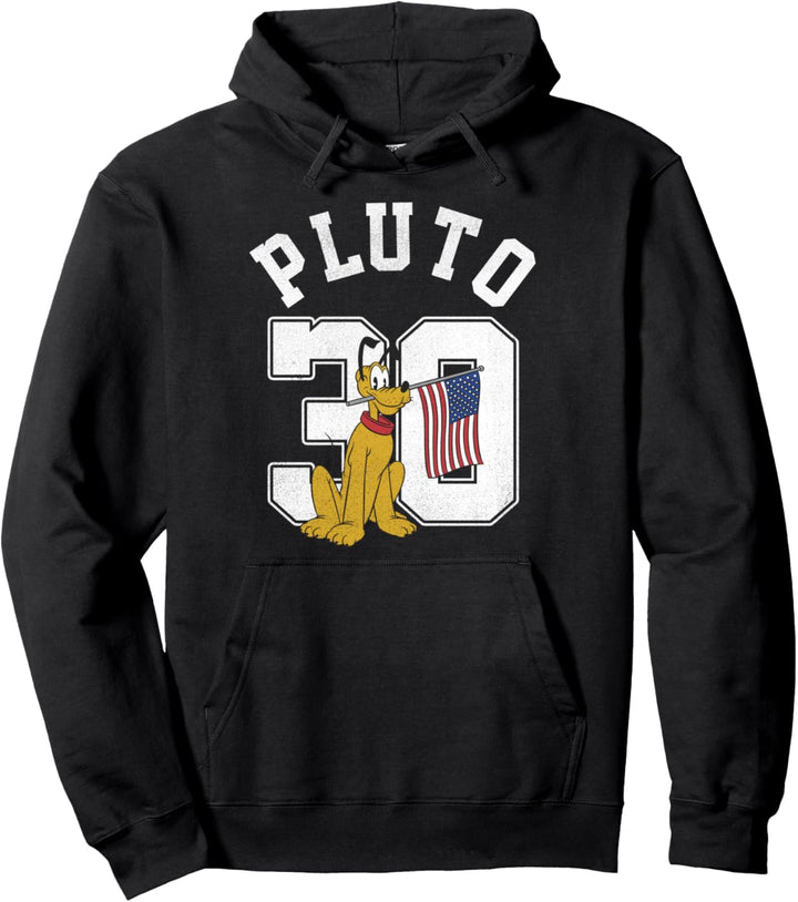 Disney Mickey And Friends Pluto American Flag Collegiate Pullover Hoodie