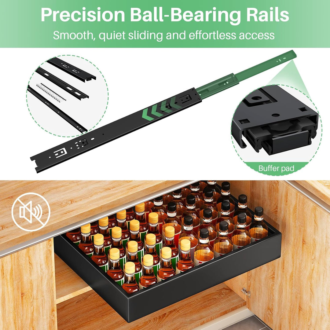 SAYZH Teleskopschublade, Ausziehbare Schubladen-Aufbewahrungsregale für Küchenschränke, Ausziehbare