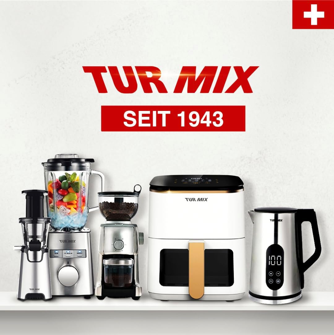 Preisgekrönt Heissluftfritteuse weiss TURMIX CX 250 - Compact 3.5L Airfryer 1350W Transparentes Fens