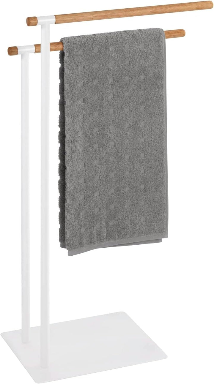 WENKO Handtuchständer Macao - Kleiderständer, Stahl, 43 x 79 x 24 cm, Weiss Handtuch- und Kleiderstä