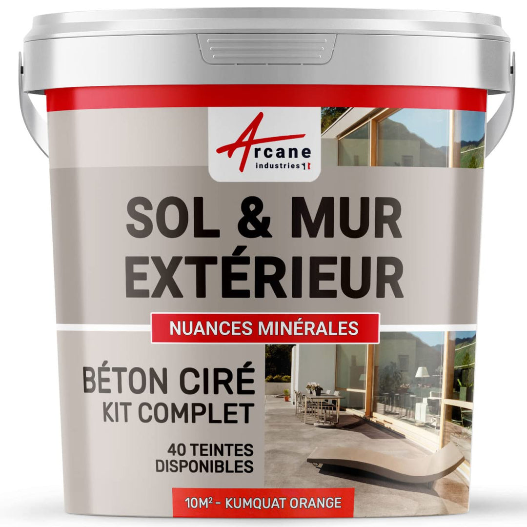 Komplettset – Béton Ciré extérieur – Arbeitsplatte – Feinputz/Sichtbeton. kit 10 m2 Kumquat - Orange
