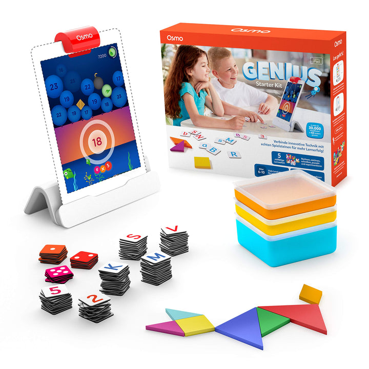 Osmo - Genius Starter Kit - 5 interaktive Lernspiele - Alter 6-10 Jahre - Mathematik, Rechtschreibun