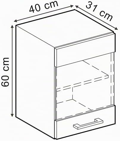 Vicco Küchenglashängeschrank R-Line, Glashängeschrank, Anthrazit Hochglanz, 40 cm, Anthrazit Hochgla