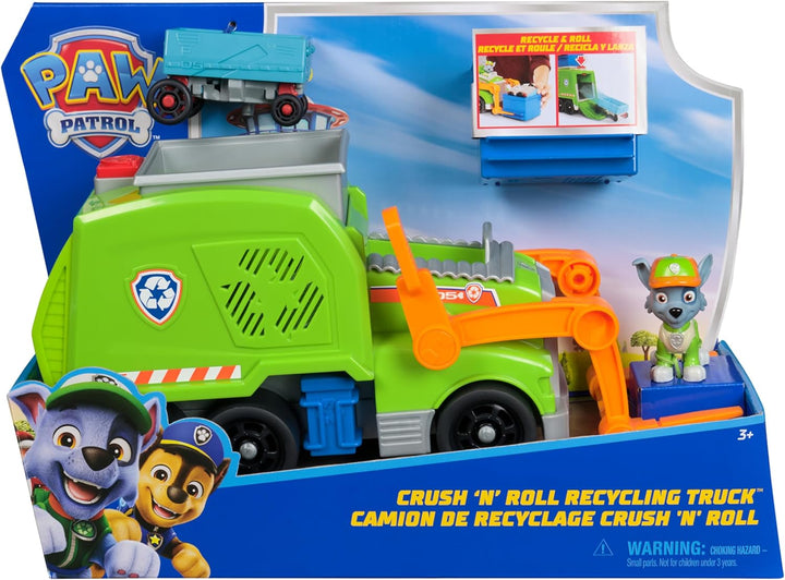PAW Patrol, Extragrosser Recycling-Truck mit Rocky Spielfigur und Verwandlungsfunktion (Deluxe Fahrz