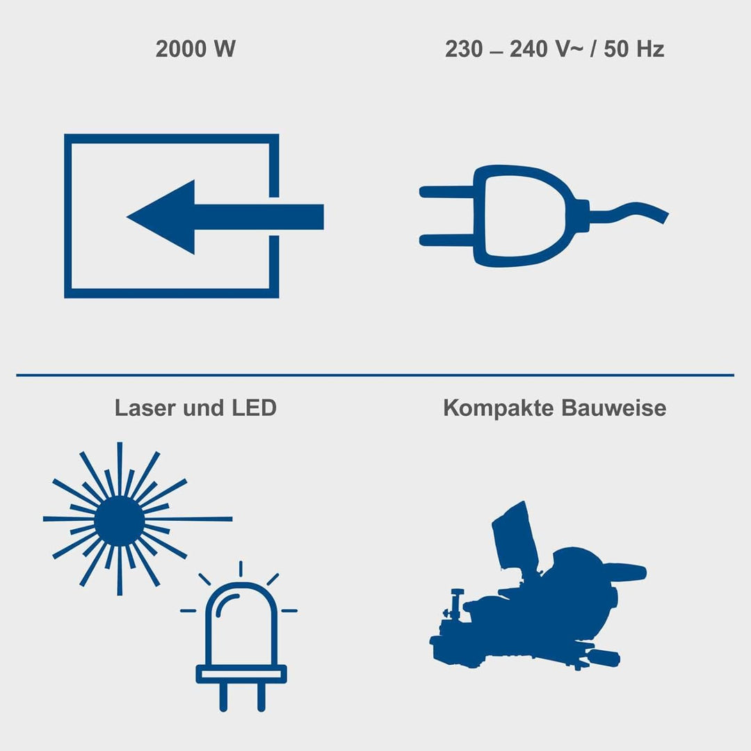 Scheppach Kappsäge HM140L | 105mm Schnitthöhe | 330mm Schnittbreite | Laser & LED | 2000W | 2xSägebl