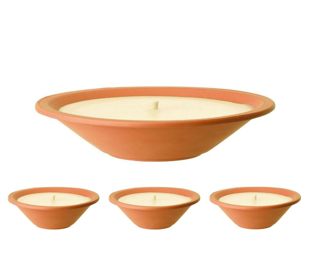 Flammschalen für draussen 4 Stück - Outdoor-Kerzen Terracotta - Perfekt für deinen Garten - Feuersch