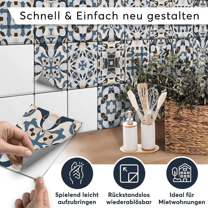 CREATISTO Klebefliesen Stickerfliesen Fliesenfolie - Aufkleber Folie für Fliesen I Klebefliesen Deko