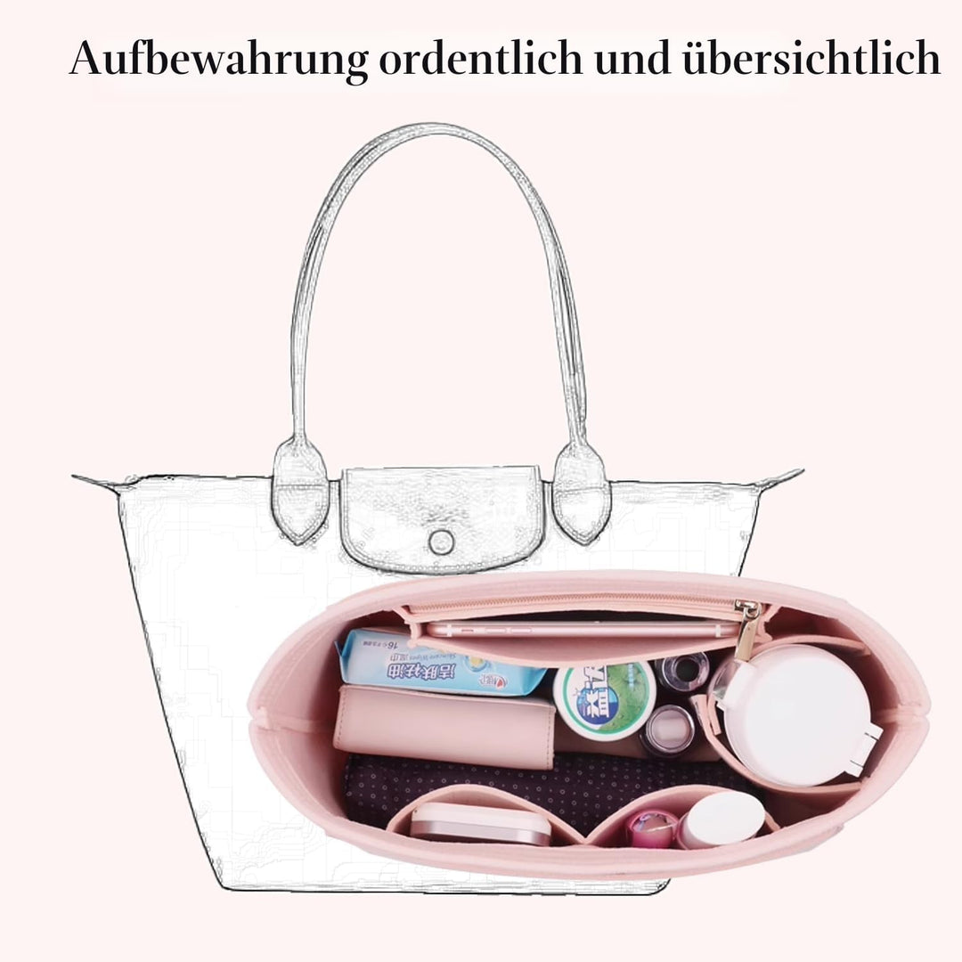 D.DUO Tascheneinsatz-Organizer, Geldbörsenzubehör, Longchamp Tragetasche mit langem Griff (L(langer