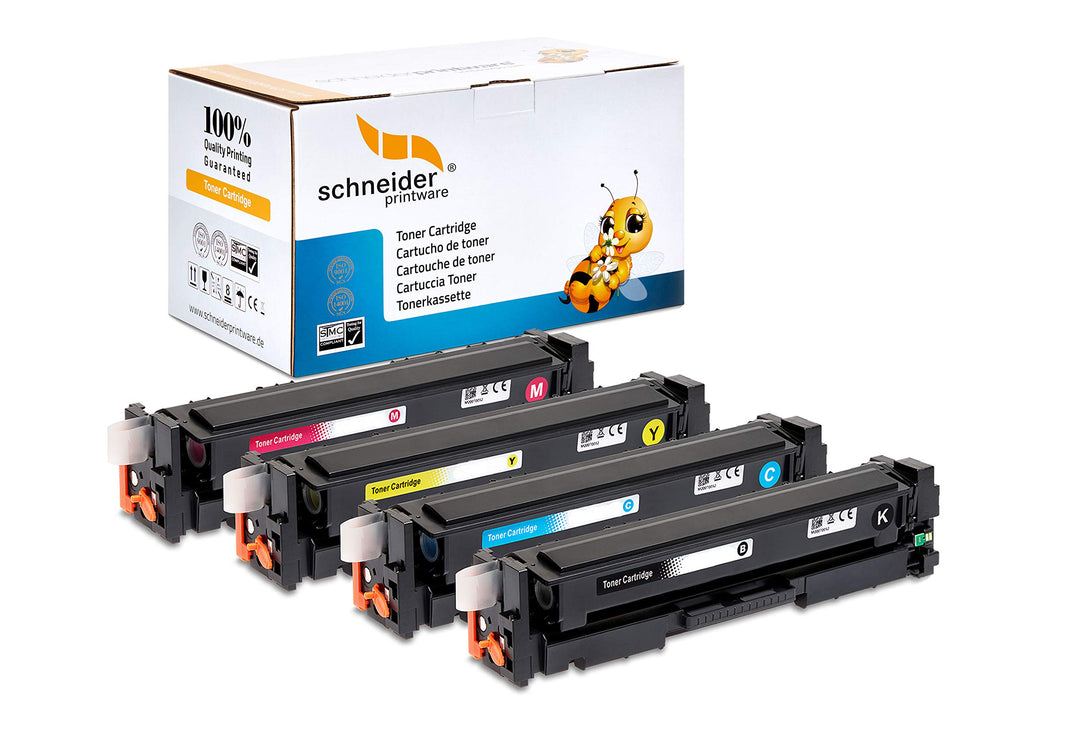 4 Schneider Printware Toner | 40% mehr Leistung | kompatibel für HP 125a für Color Laserjet CM1312nf