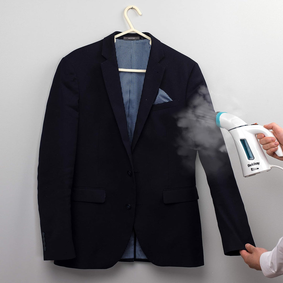 Beldray BEL0725TQ Tragbarer Dampfglätter mit Dampfbürste, 600W Steamer, Reise Dampfglätter für Kleid