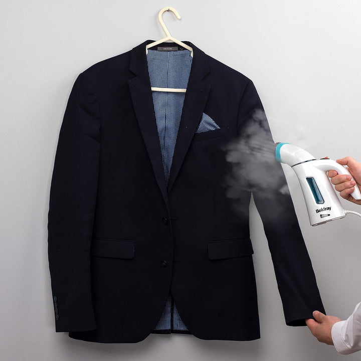 Beldray BEL0725TQ Tragbarer Dampfglätter mit Dampfbürste, 600W Steamer, Reise Dampfglätter für Kleid