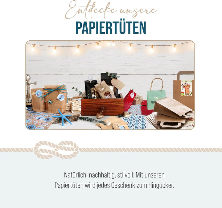 Logbuch-Verlag 25 kleine Kraftpapier Körbchen braun natur - Geschenkverpackung mini Korb mit Henkel