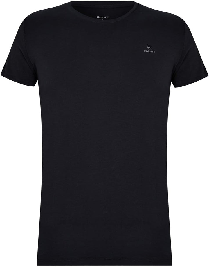 GANT Herren T-Shirt MIT Rundhalsausschnitt 2ER Pack Einheitsgrösse Black / White, Einheitsgrösse Bla