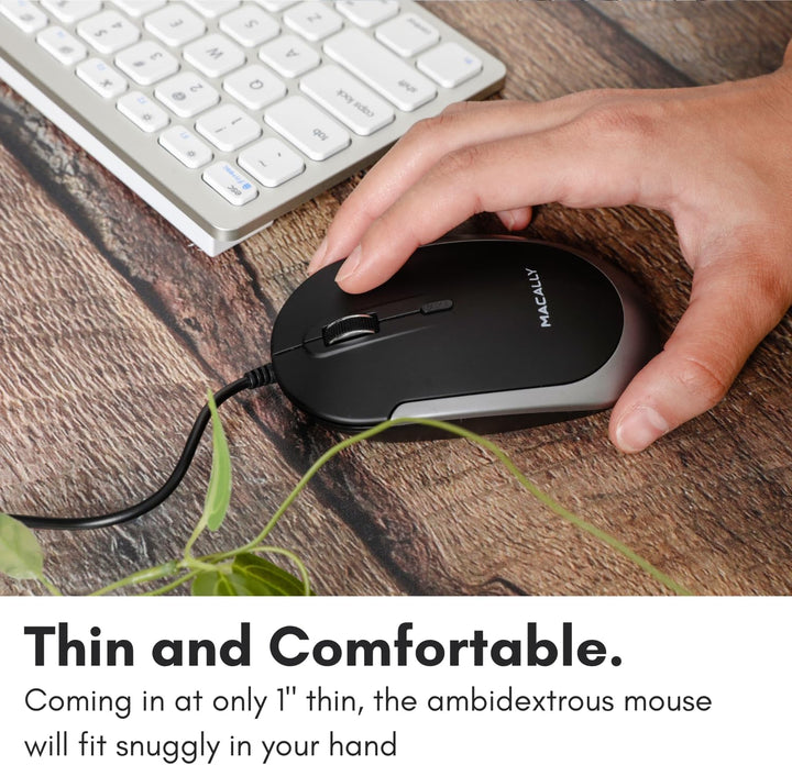 Macally USB-Typ-C-Maus – Schlankes & kompaktes Design – USB-C-Maus für MacBook Pro iMac PC usw. – Ei
