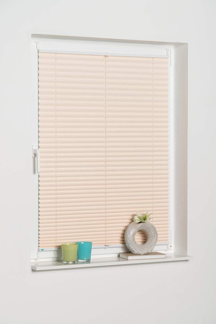 K-home Klemmfix-Plissee Palma Creme 90 x 130 cm +++Verdunklung+++ 90 x 130 cm Creme, 90 x 130 cm Cre