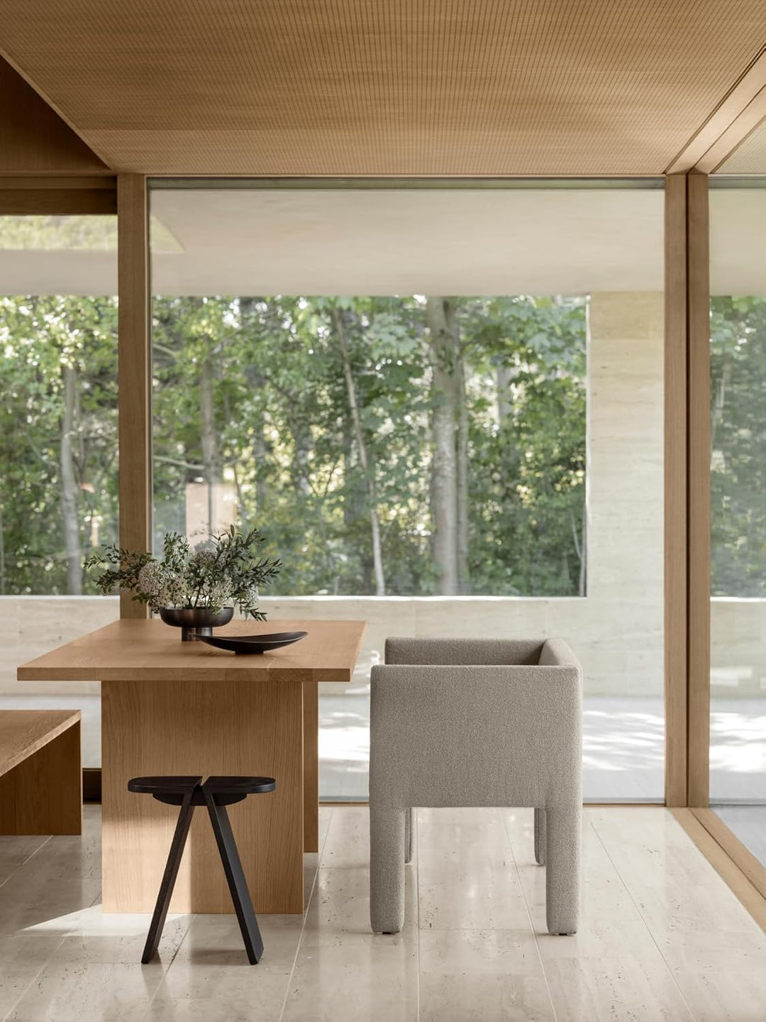 blomus Vase MIYABI | Blumenvase aus Edelstahl | Dekovase Farbe Burned Metal | Grösse M | Ø23 x 10H c