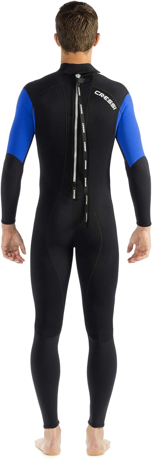Cressi Morea Herren - Neoprenanzug 3mm für alle Wassersportarten S/2 Schwarz/Blau/Silber, S/2 Schwar