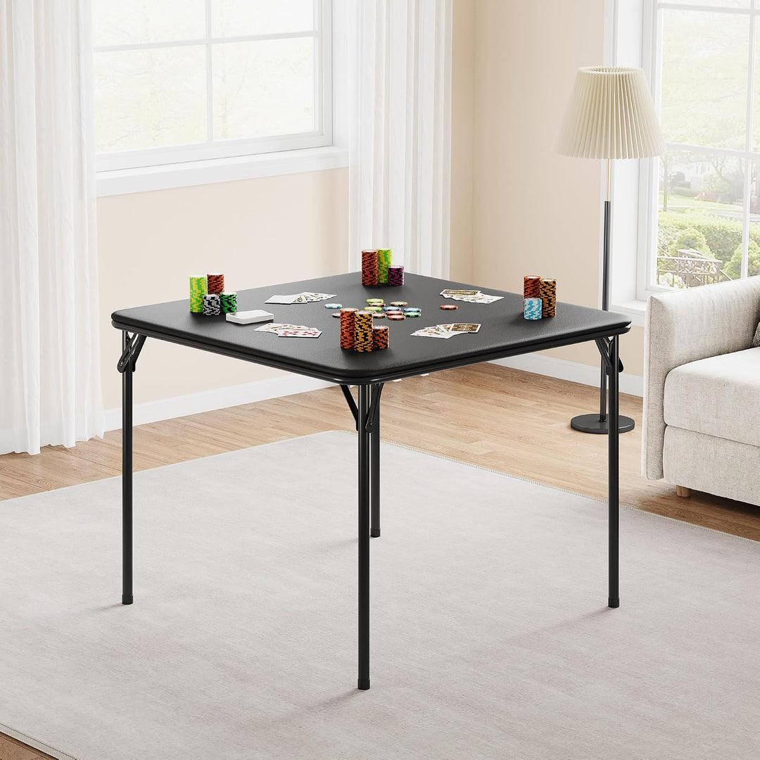 Falttisch Quadratischer Spiel &amp; Kartentisch, Wasserdicht PU, 85cm Für Wohnzimmer Camping Indoor Outd
