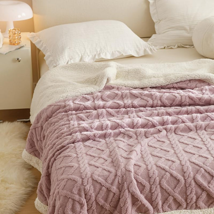RongRongIN Kuscheldecke 180x200 cm Herbst Winter Flauschig Decke für Bett Sofa Couch – Hell Lila, Ex