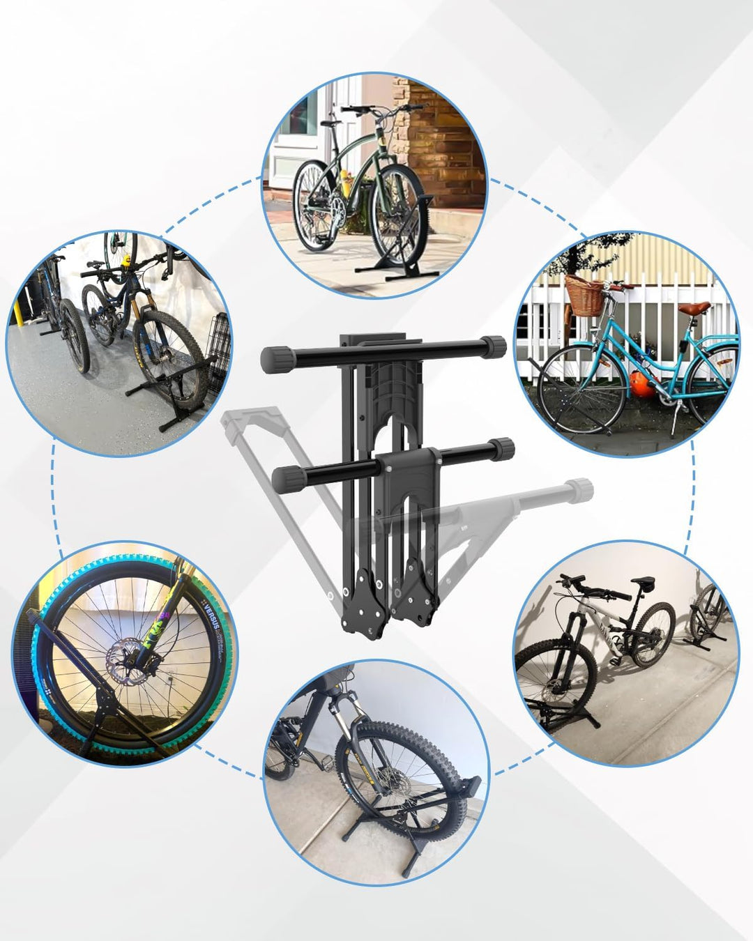 Fahrradständer Boden, Wyxron Fahrradhalter Bodenständer Freistehend MTB Radständer Standparker Stahl