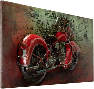 KunstLoft Metallbild 3D | 100% HANDGEFERTIGT | 100x50x6,5cm | Wandbild Metall Deko 'Eisernes Pferd'