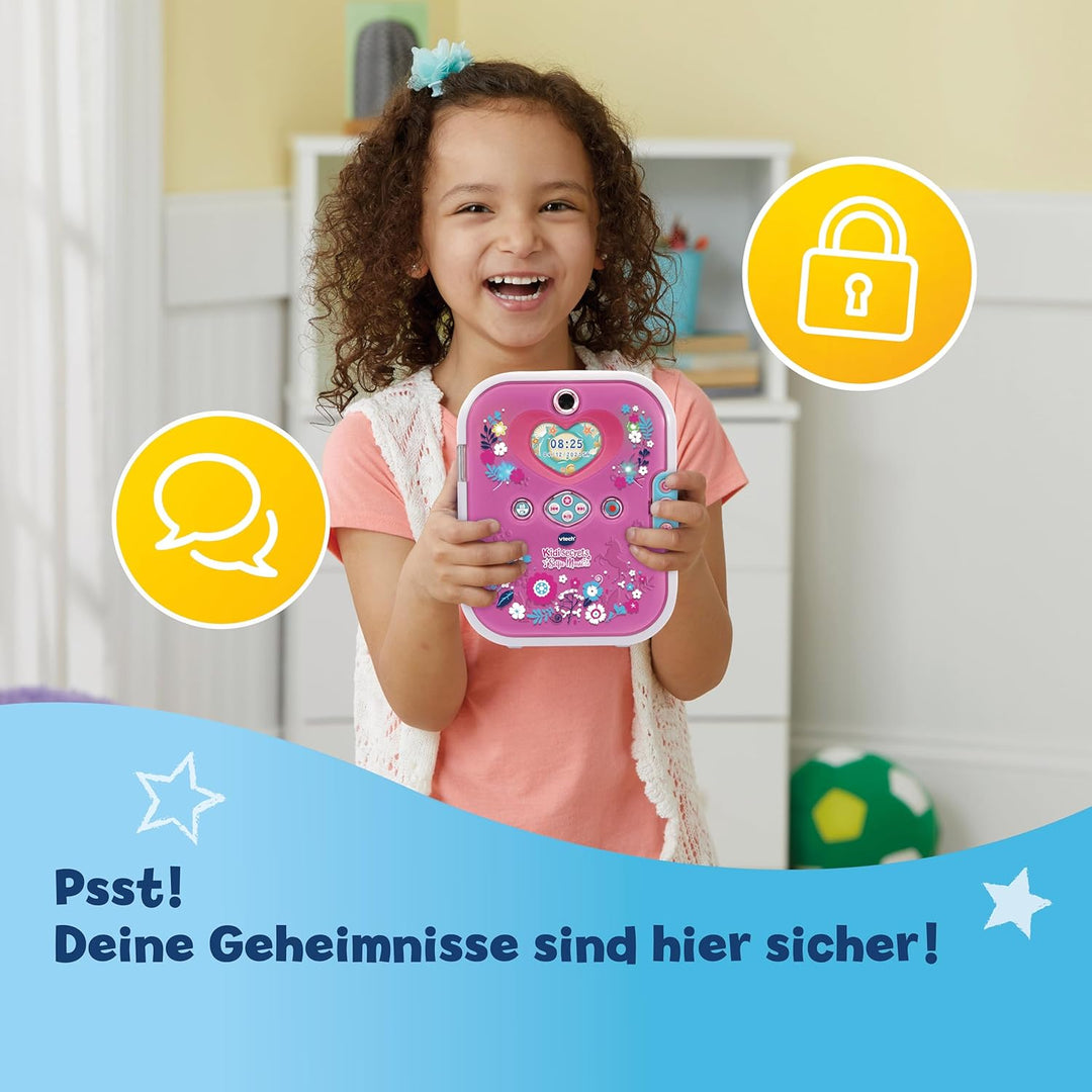 VTech Kidisecrets Selfie Music 2.0 – Kindertagebuch mit 2 Kameras, MP3-Player, Gesichtserkennung, Le